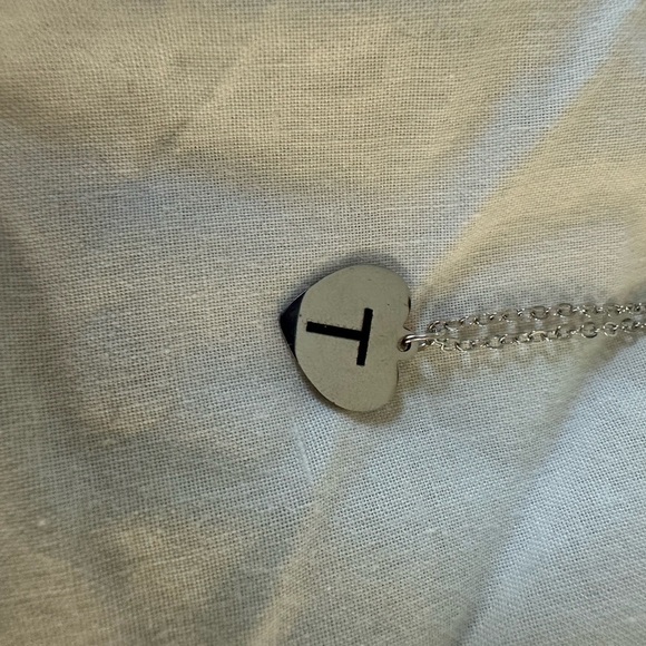Silver Heart Initial Pendant Necklace - Picture 2 of 3